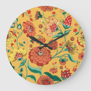 Reloj Redondo Grande Vintage Paisley Floral Garden