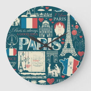 Reloj Redondo Grande Vintage parisino: Elegancia de la República France