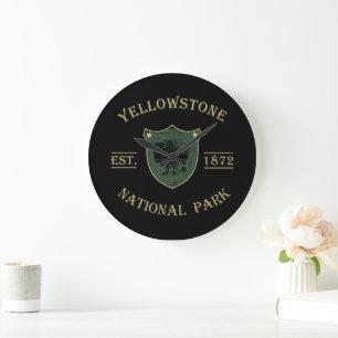 Reloj Redondo Grande Vintage Parque Nacional Yellowstone