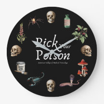 Vintage Pick Your Poison Clock Black