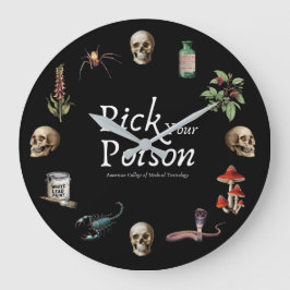 Reloj Redondo Grande Vintage Pick Your Poison Clock Black