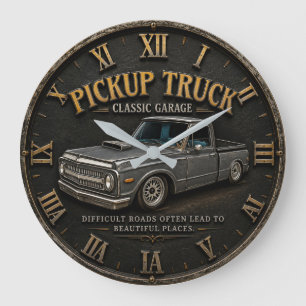 Reloj Redondo Grande Vintage Pickup Truck Classic Garage Decor