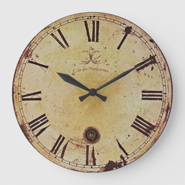 Reloj Redondo Grande Vintage, Rustic, Victoriano, Personalizado (Anverso)