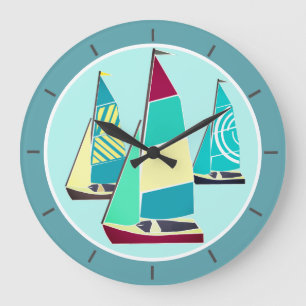 Reloj Redondo Grande Vintage Sailboat
