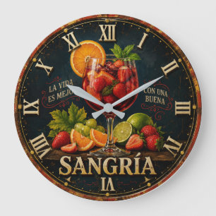 Reloj Redondo Grande Vintage Sangria 