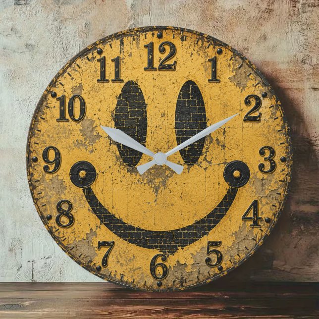 Reloj Redondo Grande Vintage Smiley Face (Subido por el creador)