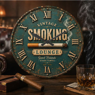 Reloj Redondo Grande Vintage Smoking Lounge