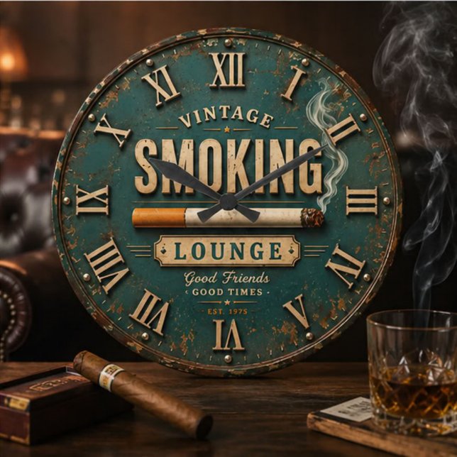 Reloj Redondo Grande Vintage Smoking Lounge (Subido por el creador)