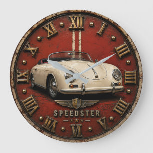 Reloj Redondo Grande Vintage Speedster Convertible Classic European 