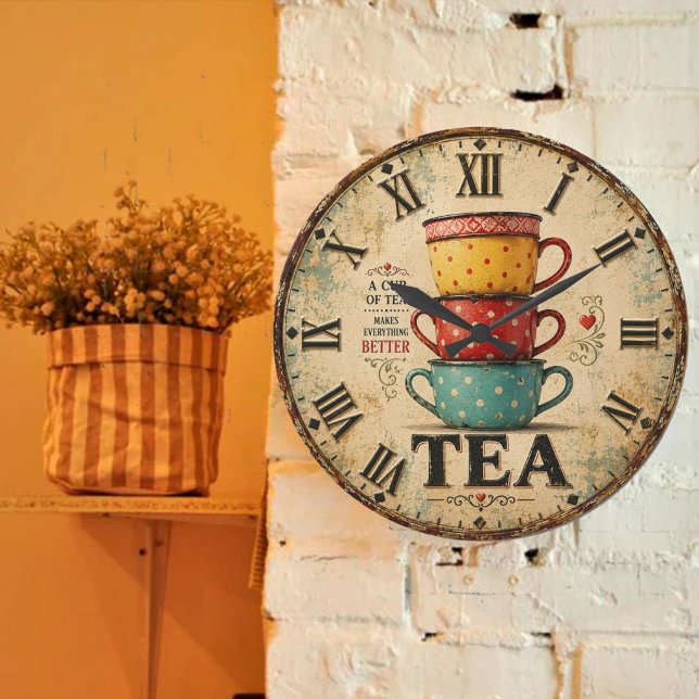 Reloj Redondo Grande Vintage Tea Time  (Subido por el creador)