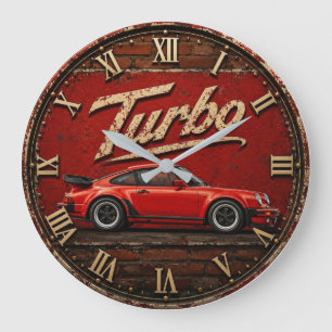 Reloj Redondo Grande Vintage Turbo Sports Car