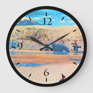 Reloj Redondo Grande Vintage USA Alaska Mendenhall glaciar Juneau