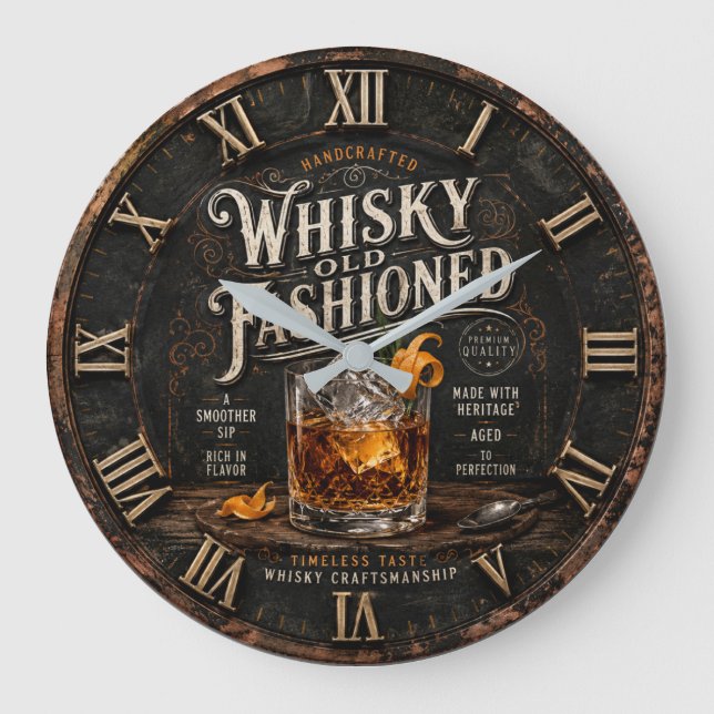 Reloj Redondo Grande Vintage Whiskey  (Anverso)