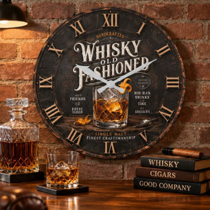 Reloj Redondo Grande Vintage Whiskey