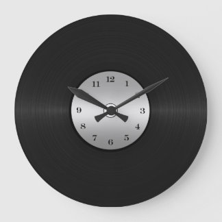 Reloj Redondo Grande Vinyl-Look LP Record