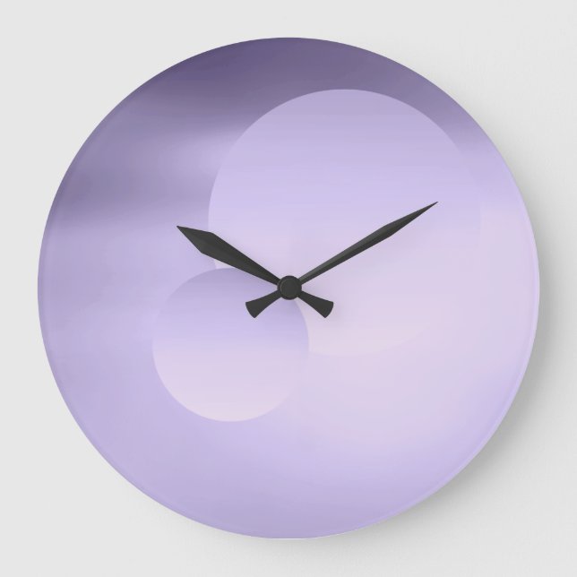 Reloj Redondo Grande Violet Moon and Planet Wall Clock (Anverso)
