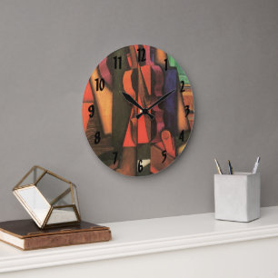 Reloj Redondo Grande Violín y Guitarra de Juan Gris, Arte Cubista Vinta