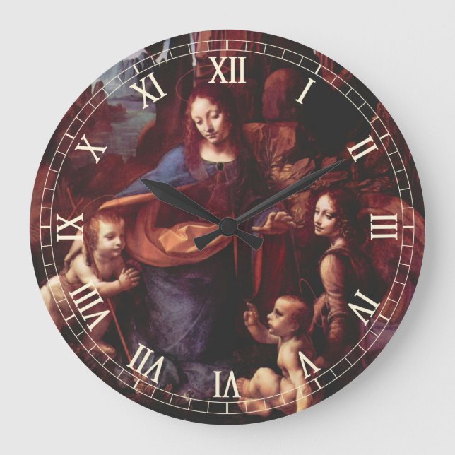 Reloj Redondo Grande Virgen de Leonardo da Vinci (Madonna) de las Rocas (Anverso)