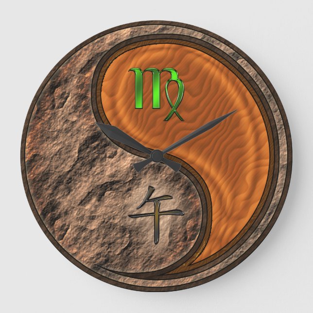Reloj Redondo Grande Virgo & Caballo de Madera (Anverso)