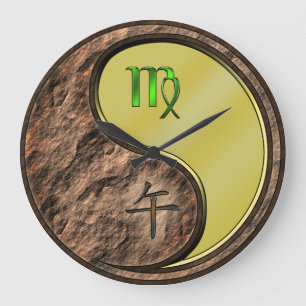 Reloj Redondo Grande Virgo & Caballo de Metal