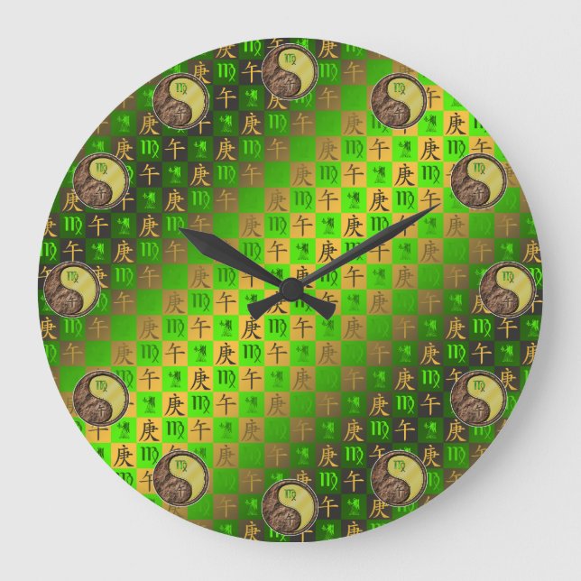 Reloj Redondo Grande Virgo & Caballo de Metal (Anverso)