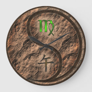 Reloj Redondo Grande Virgo & Caballo de Tierra