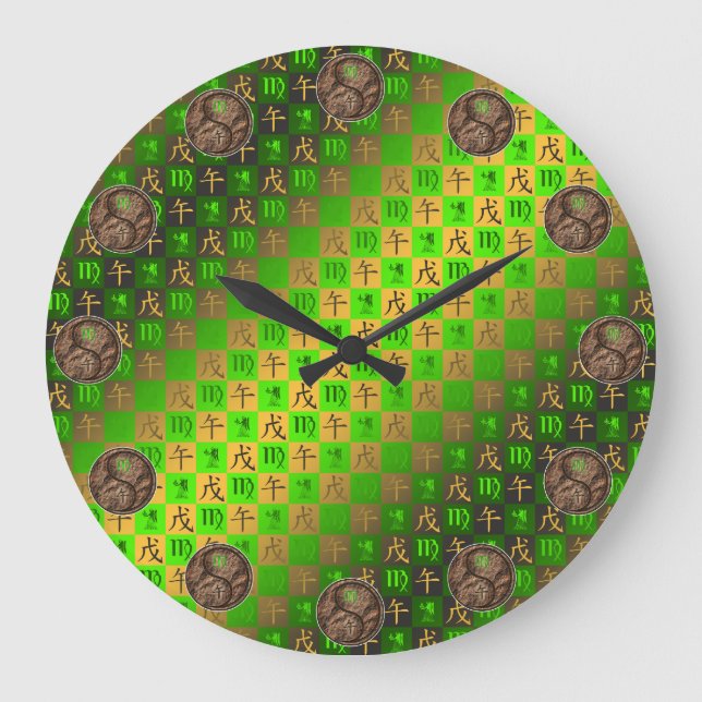 Reloj Redondo Grande Virgo & Caballo de Tierra (Anverso)
