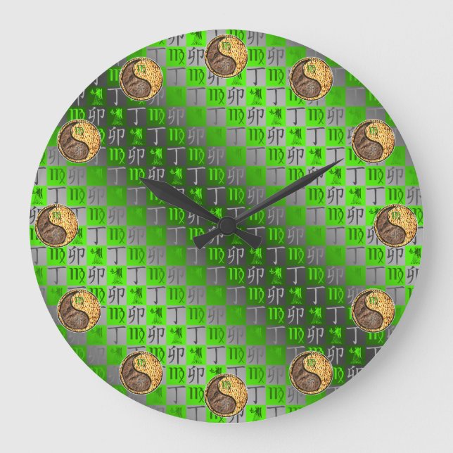 Reloj Redondo Grande Virgo & Conejo de Fuego (Anverso)