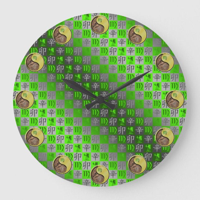 Reloj Redondo Grande Virgo & Conejo de Metal (Anverso)