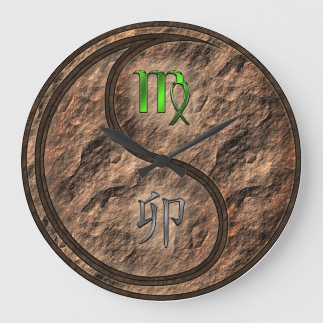 Reloj Redondo Grande Virgo & Conejo de Tierra (Anverso)