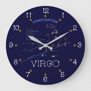 Reloj Redondo Grande Virgo de Constelación Zodiac