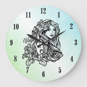 Reloj Redondo Grande Virgo La Virgen Zodíaco Menta