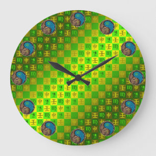 Reloj Redondo Grande Virgo & Mono de Agua