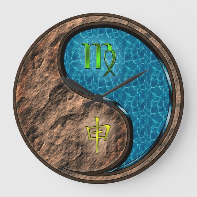 Reloj Redondo Grande Virgo & Mono de Agua (Anverso)