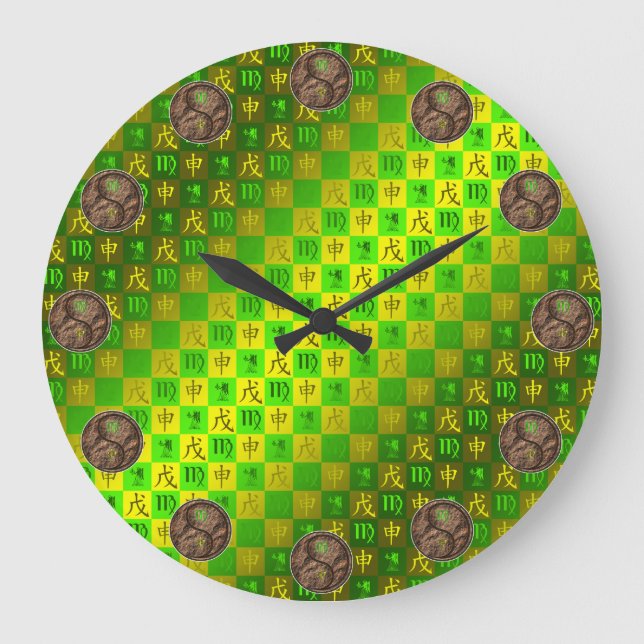 Reloj Redondo Grande Virgo & Mono Tierra (Anverso)
