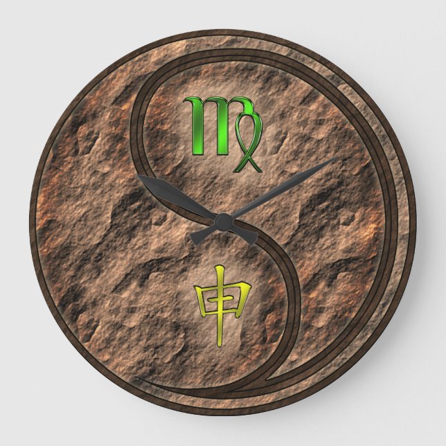 Reloj Redondo Grande Virgo & Mono Tierra (Anverso)