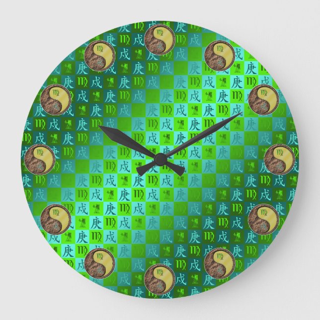 Reloj Redondo Grande Virgo & Perro de Metal (Anverso)