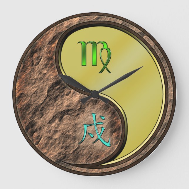 Reloj Redondo Grande Virgo & Perro de Metal (Anverso)