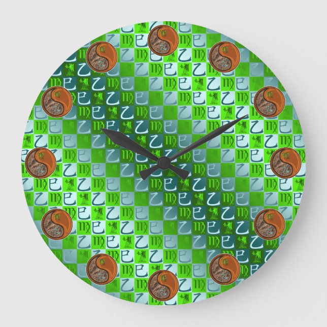 Reloj Redondo Grande Virgo & Serpiente de Madera (Anverso)
