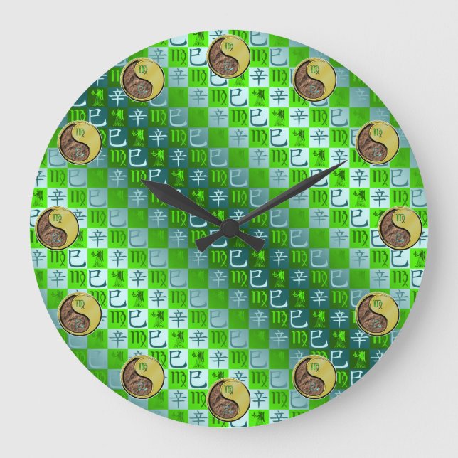 Reloj Redondo Grande Virgo & Serpiente de Metal (Anverso)