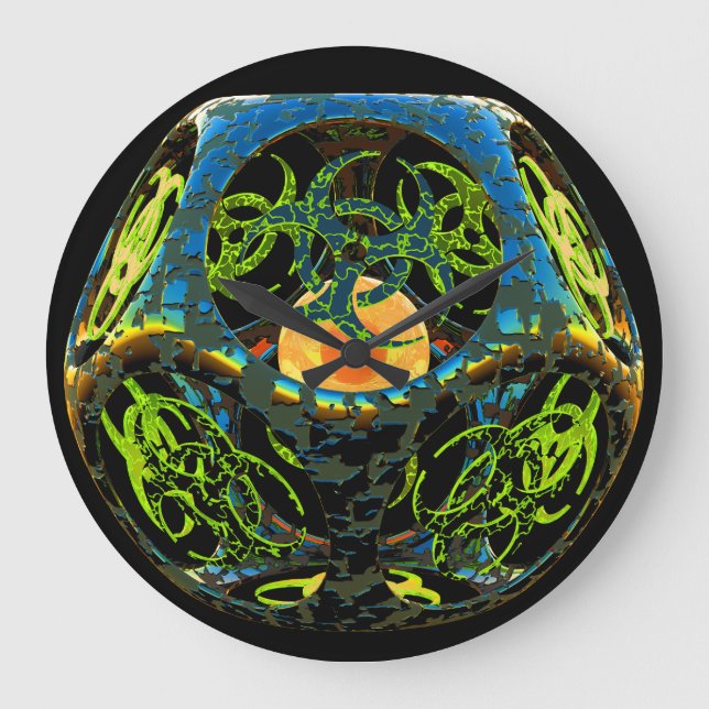 Reloj Redondo Grande Virus de ordenador alimentado por singularidad (Anverso)