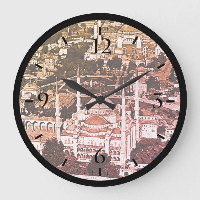 Reloj Redondo Grande visión general de la mezquita azul (Anverso)