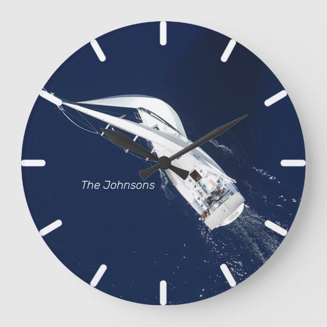 Reloj Redondo Grande Vista aérea de la libertad de navegación (Anverso)