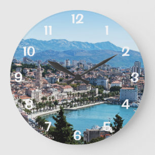 Reloj Redondo Grande Vista aérea del paseo marítimo de la ciudad de Spl