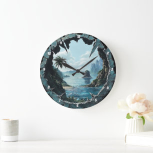 Reloj Redondo Grande Vista costera" - Ventana náutica