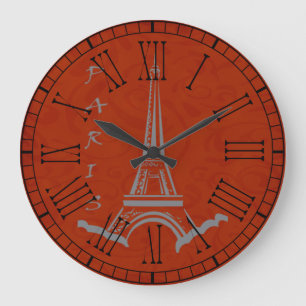 Reloj Redondo Grande Vista de la Torre Eiffel París Francia