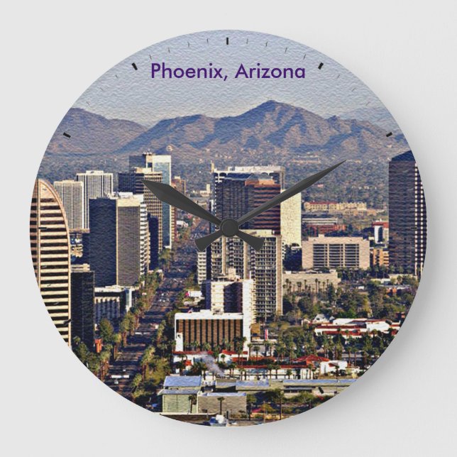 Reloj Redondo Grande Vista del centro de Phoenix, Arizona (Anverso)