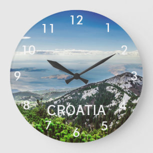 Reloj Redondo Grande Vistas al mar desde las montañas de Croacia