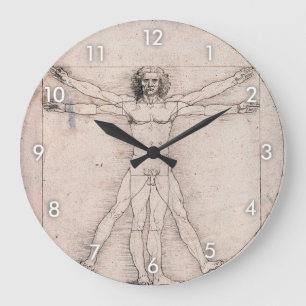 Reloj Redondo Grande Vitruvian Man, Leonardo da Vinci