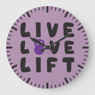 Reloj Redondo Grande Vivir, amar, liberar el gimnasio